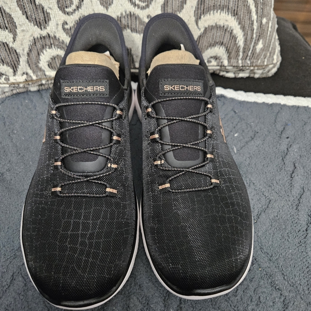 Skechers Slip-ins Women's Black and Gold Sneakers